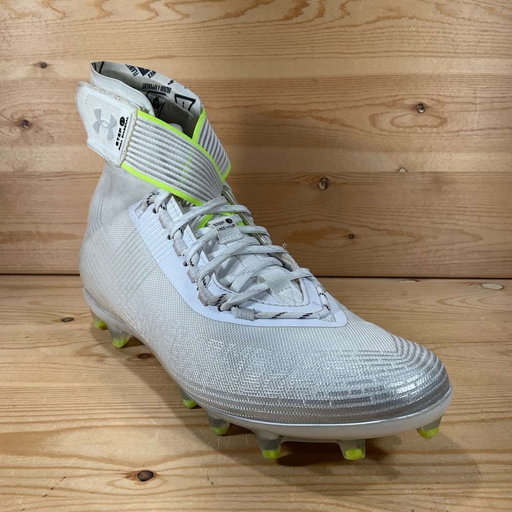 Under Armour Highlight MC Football Cleats Men's 11.5 White Silver 3023716-106